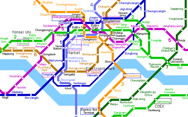 Subway Map of central Seoul